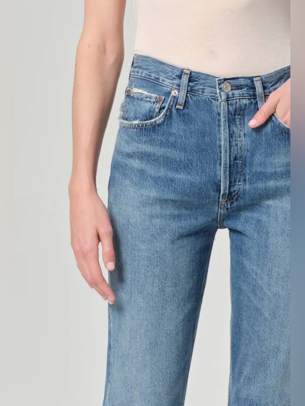 Agolde Riley Straight Jeans Size 24 - Picture 4 of 13